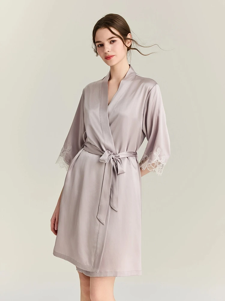Robe Silk Women - Setelan Gaun Kimono Sutra Mulberry 100%
