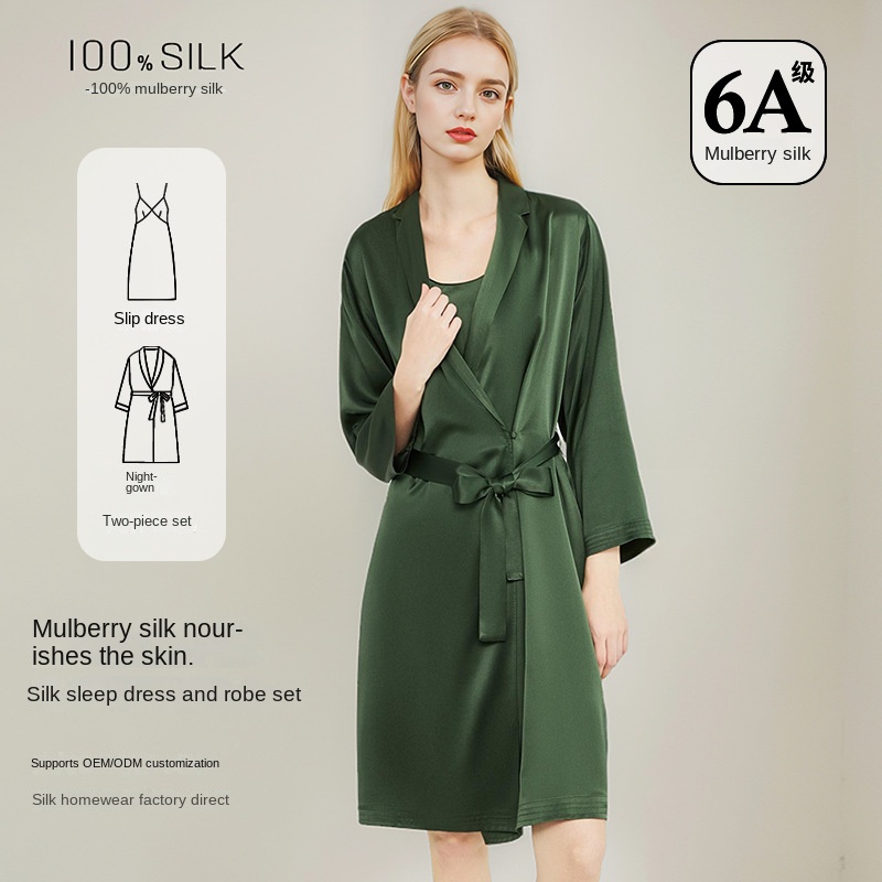 Gaun Tidur Wanita Elegan 100%  - Robe Silk Women ulasan dan harga