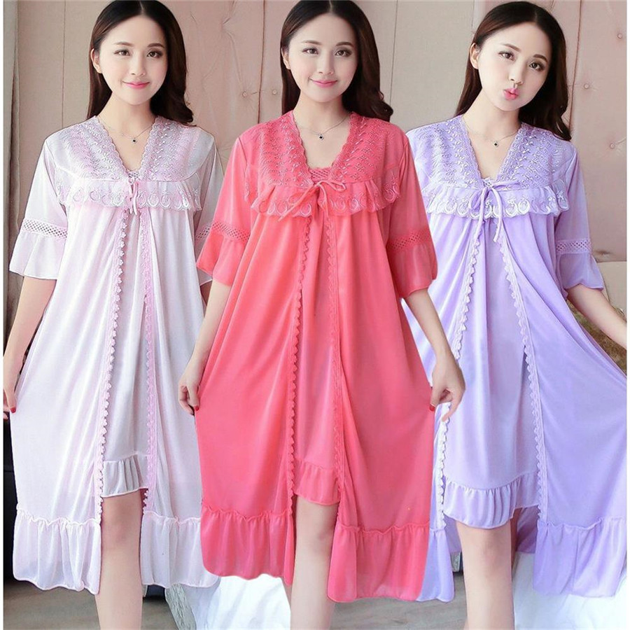 Gaun Malam Leher V Seksi 2024  - Robe Silk Women ulasan dan harga