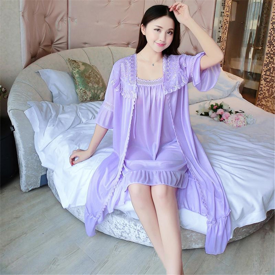 Gaun Malam Leher V Seksi 2024  - Robe Silk Women ulasan dan harga