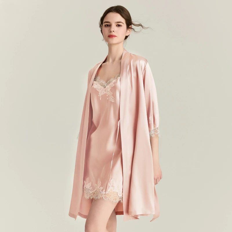 Setelan Gaun Kimono Sutra Mulb - Robe Silk Women ulasan dan harga